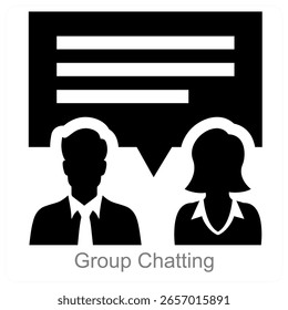 Group Chatting vector icon concept design