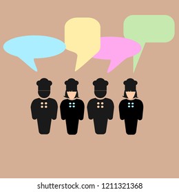 group of chef brain storm icon concept.