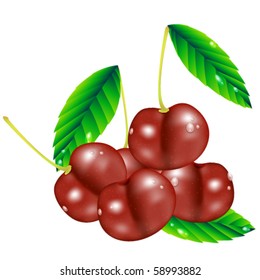Group of cherry berries