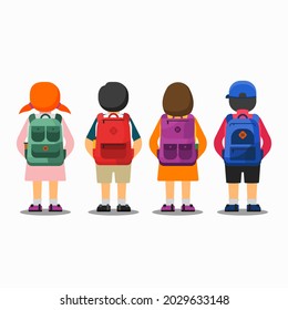Niños del grupo van a la escuela