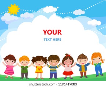 Group Children Stock Vector (Royalty Free) 1191419083 | Shutterstock