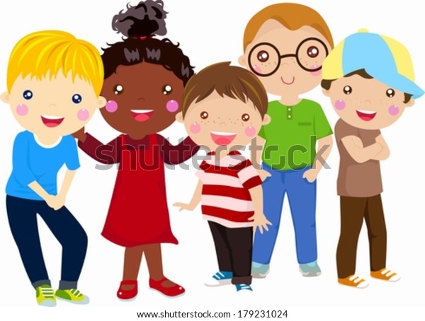 Group Children Stock Vector (Royalty Free) 179231024 | Shutterstock