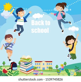 Group of children, back to school