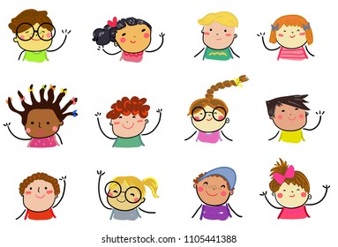 Group of children collection