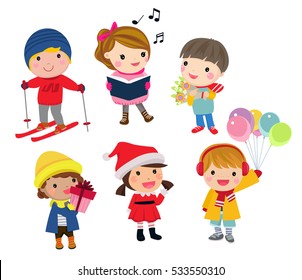 Group of children collection