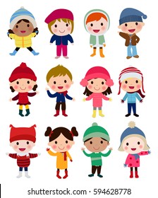 Group of children collection
