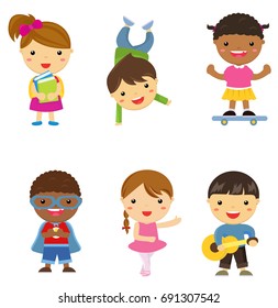Group of children collection