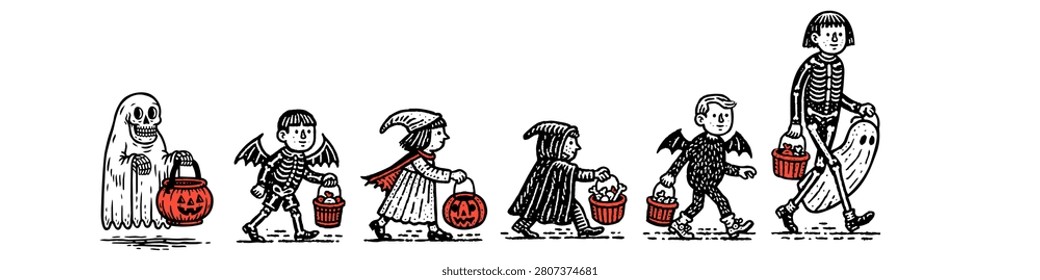 A group children dressed
