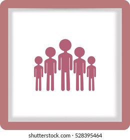 Group of children. Flat vector icon.