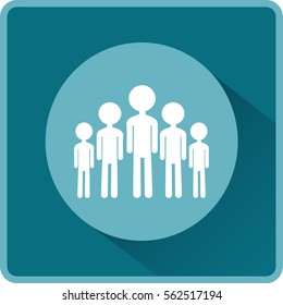 Group of children. Flat vector icon.