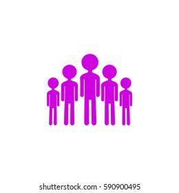 Group of children. Flat vector icon.