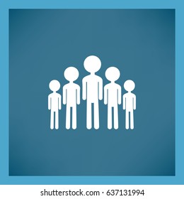 Grupo de niños. Icono de vector plano.