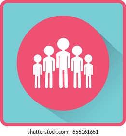 Group of children. Flat vector icon.