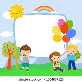 Group Children Frame Stock Vector (Royalty Free) 1084887128 | Shutterstock