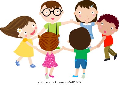 Group Children Having Fun Stock Vector (Royalty Free) 56681509 ...