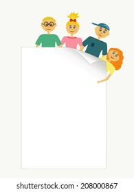 group of children illustration background