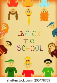 group of children illustration background