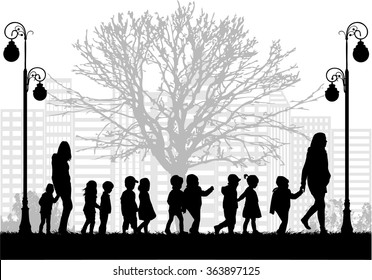 Group of children on a walk.