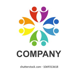 Group Children People Abstract Silhouette Logo Stock Vector (Royalty ...