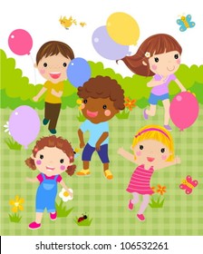 Group of children playing