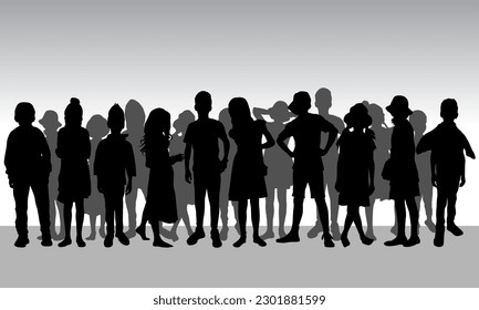 Ejemplo vectorial de siluetas infantiles