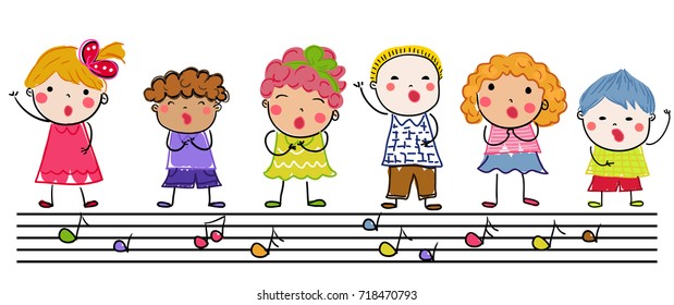Group of children singing