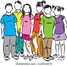 group of children students toddlers vector illustration