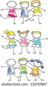 group of children,Cute cartoon characters background pattern design