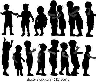 group of children's silhouettes