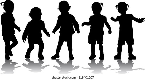 group of children's silhouettes