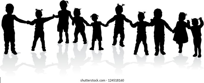 group of children's silhouettes