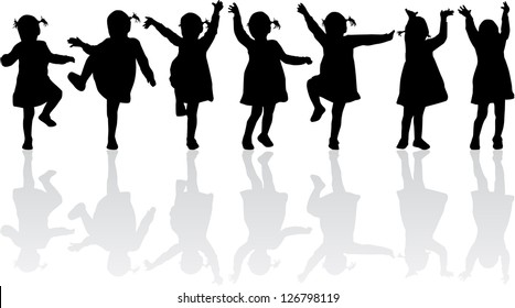 group of children's silhouettes