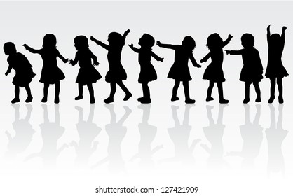 group of children's silhouettes