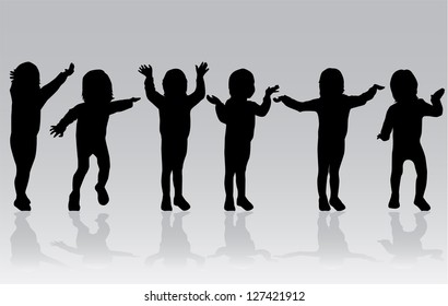 group of children's silhouettes