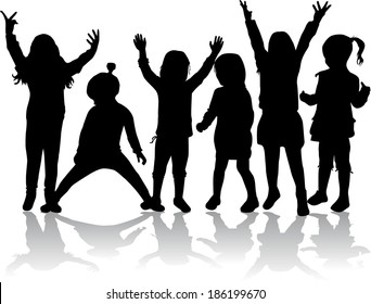 group of children's silhouettes