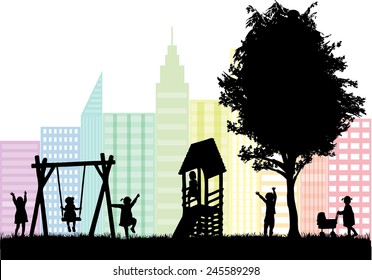 group of children's silhouettes
