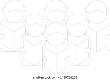 A group of christian make a stand and pray on holy bible. Vector