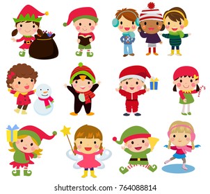 Group of Christmas children collection