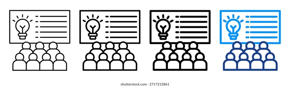 Group Class Icon Different Outline Collection Set