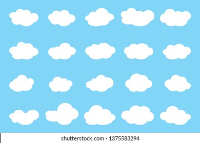 Vector Illustration Clouds Collection Stock Vector Royalty Free