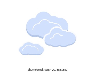 A group of cloud vector isolated on white background ep173