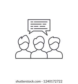 Group coaching line icon concept. Group coaching vector linear illustration, symbol, sign