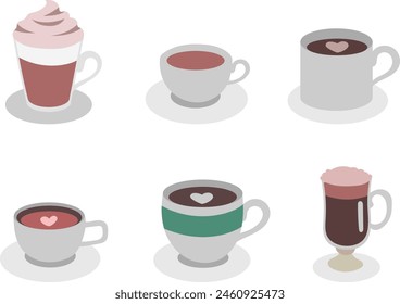 The group of coffee illustration