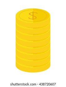 Group of coins. Financia and moneyl item. Vector graphic