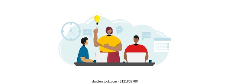 Un grupo de colegas en proceso de discusión para resolver problemas o encontrar nuevas ideas. 