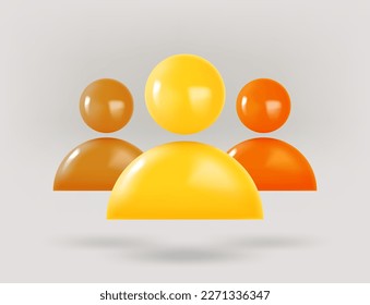 Group of color people. Team work concept. 3d vector illustration