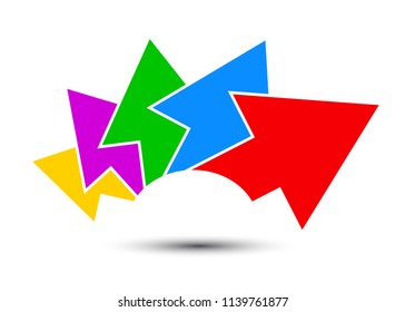 Group colored arrows directed upwards - for stock