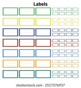 Grupo de etiquetas de colores para imprimir 