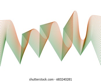 Group of the colored lines. Abstract stripes isolated.