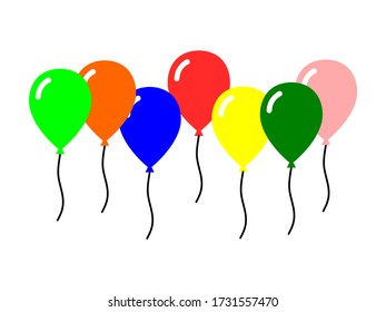 Icono de grupo de globos coloridos. Imagen vectorial.